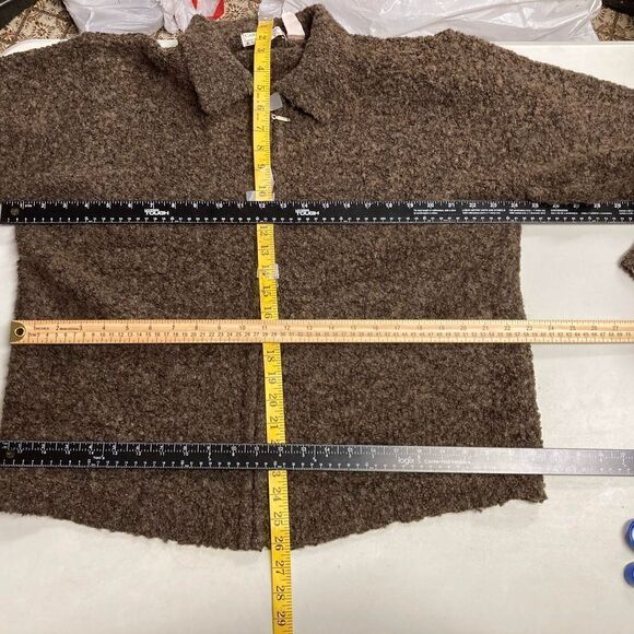 CAROLYN TAYLOR Essential VINTAGE ForBy Design Women’s Zipper Sweater Brown Large - Picture 7 of 10